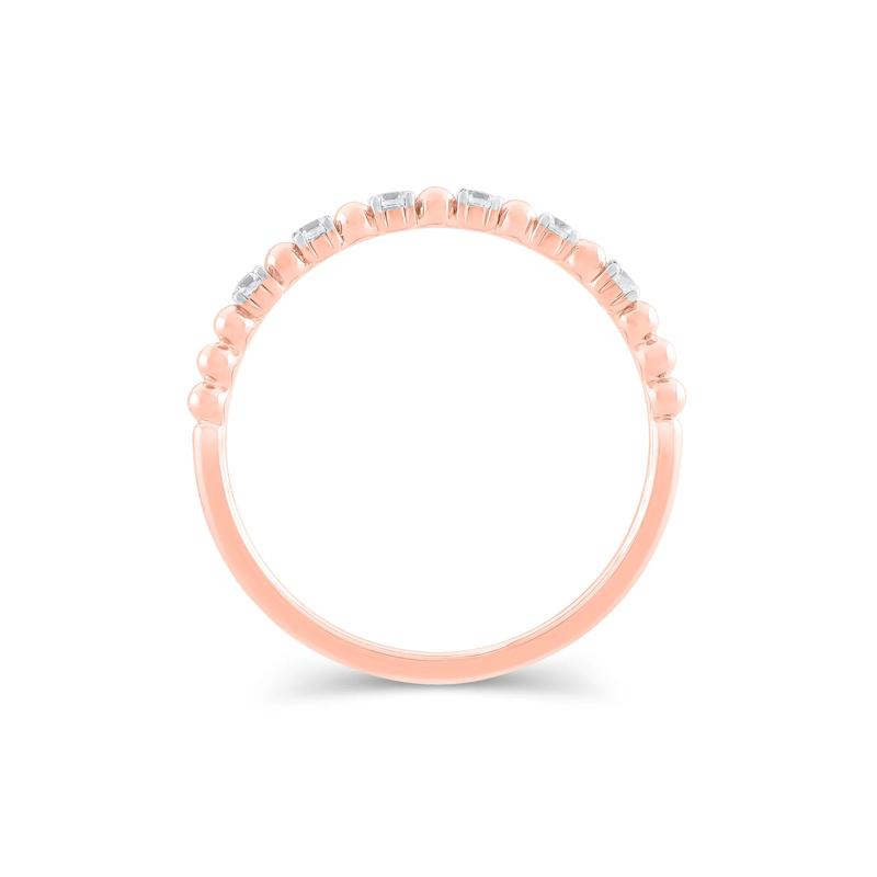 Lab Grown Diamond Round Stacking Ring in 10K Rose Gold &#40;1/10 ct. tw.&#41; – Image 2 of 3