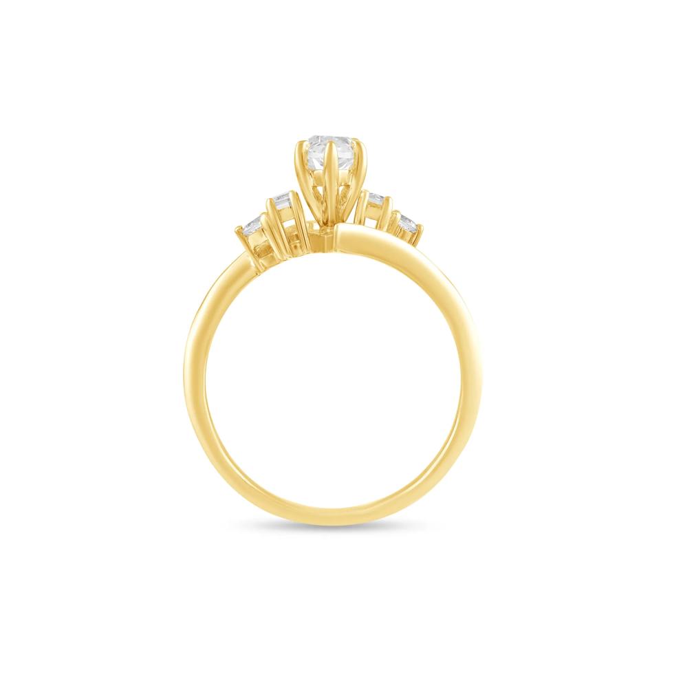 Lab Grown Diamond Marquise Center Engagement Ring in 10K Yellow Gold (1 1/4 ct. tw.) – Image 2 of 4
