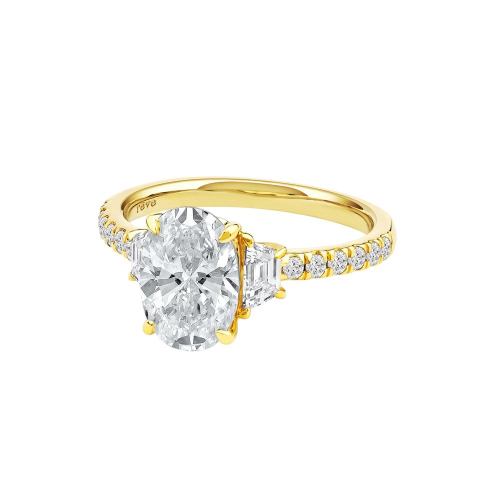 Khai Lab Grown Diamond Oval Engagement Ring in 14K Yellow Gold (2 3/4 ct. tw.) – Image 5 of 5