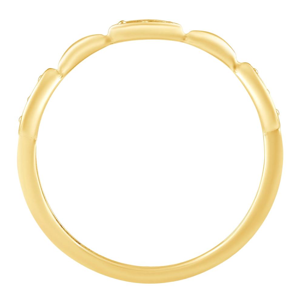 Faux Marquise Round Diamond Stack Band in 10K Yellow Gold (1/10 ct. tw.) – Image 2 of 3