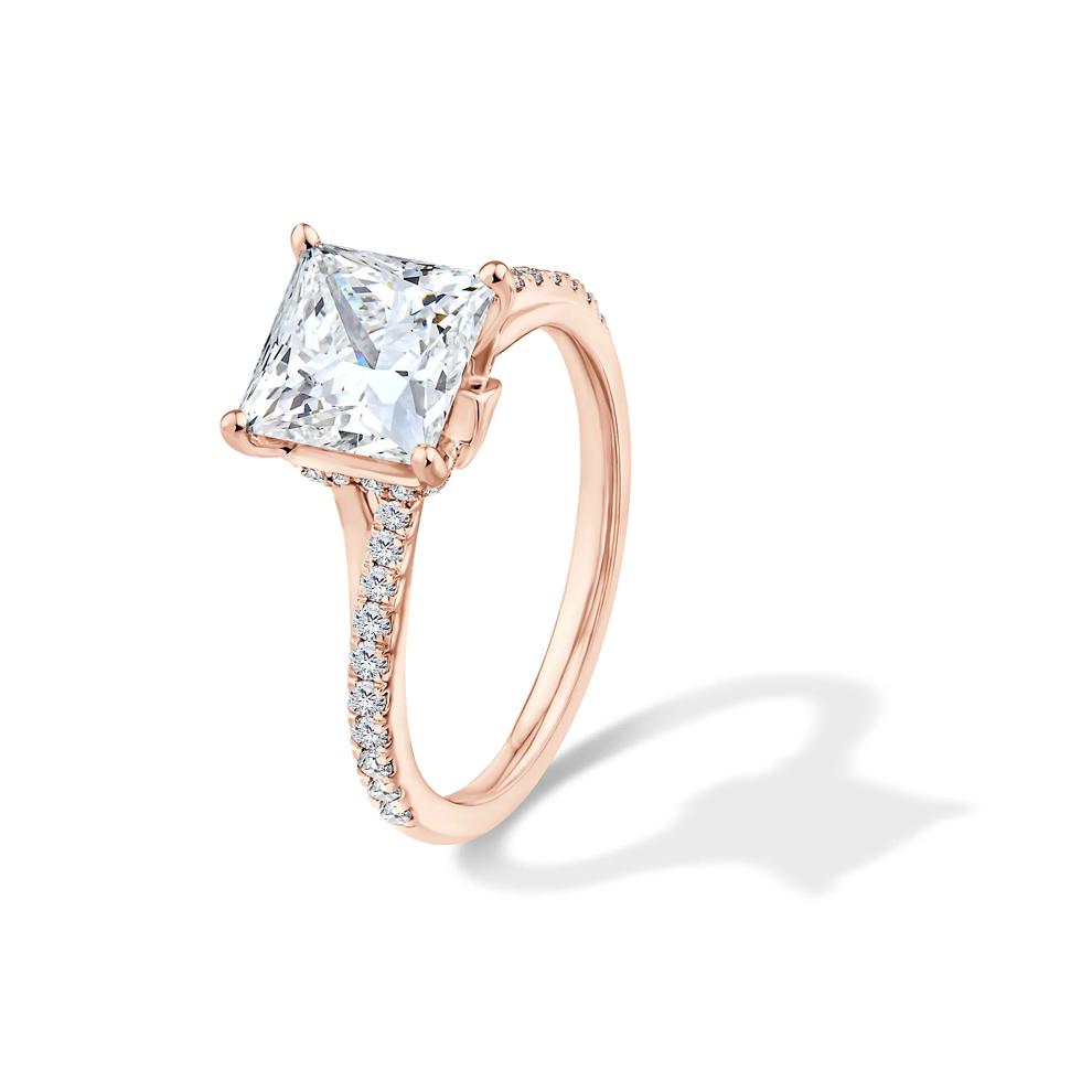 Lab Grown Diamond Princess-Cut Engagement Set in 18K Rose Gold (3 ct. tw.) – Image 4 of 6