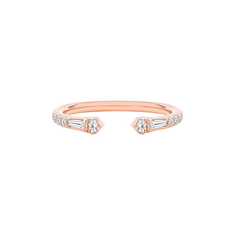 Lab Grown Diamond Open Anniversary Band in 14K Rose Gold (1/3 ct. tw.) – Image 1 of 4