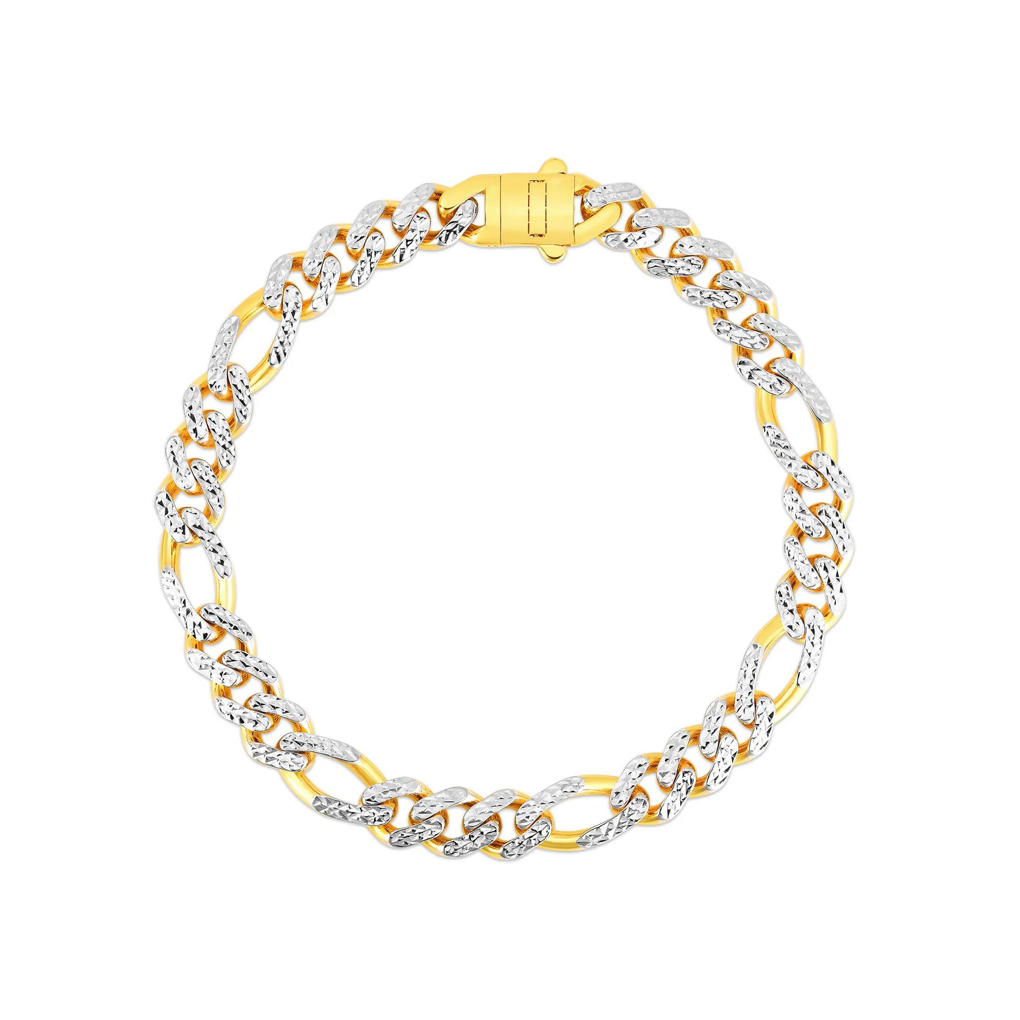 Diamond Cut Figaro Bracelet