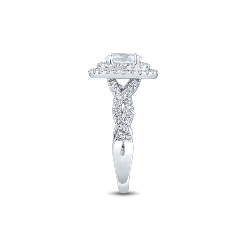 Lab Grown Diamond Halo Engagement Ring in 14K White Gold &#40;1 1/2 ct. tw.&#41; – Image 3 of 3