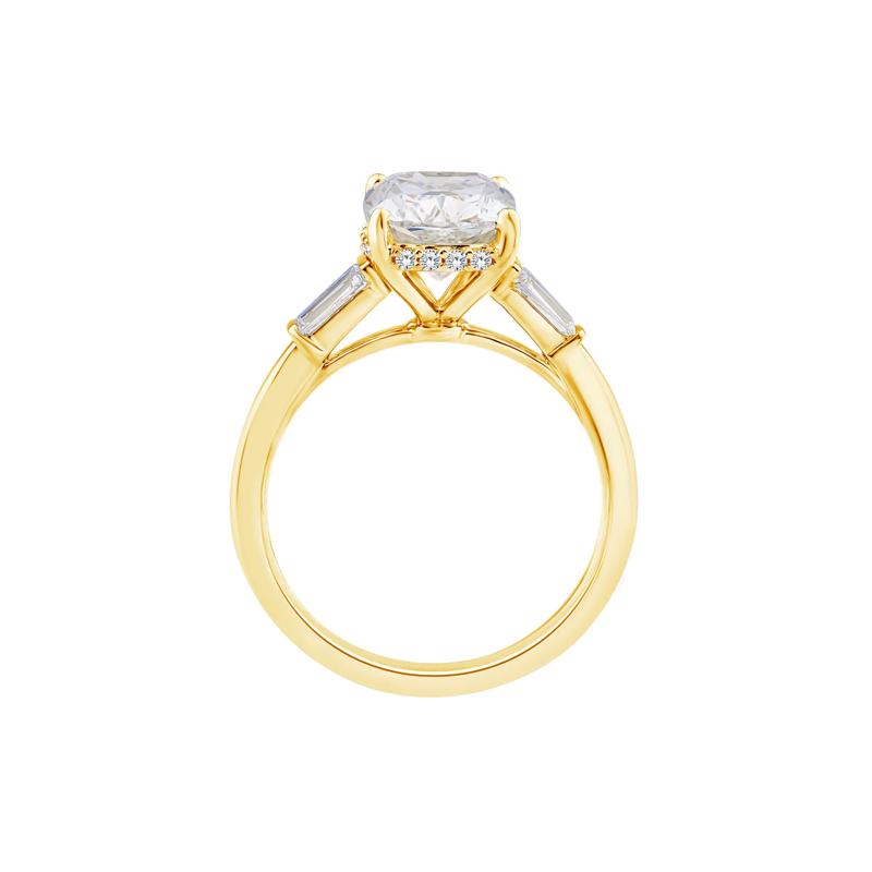Lab Grown Cushion-Cut Diamond Engagement Ring in 14K Yellow Gold &#40;3 3/8 ct. tw.&#41; – Image 2 of 3