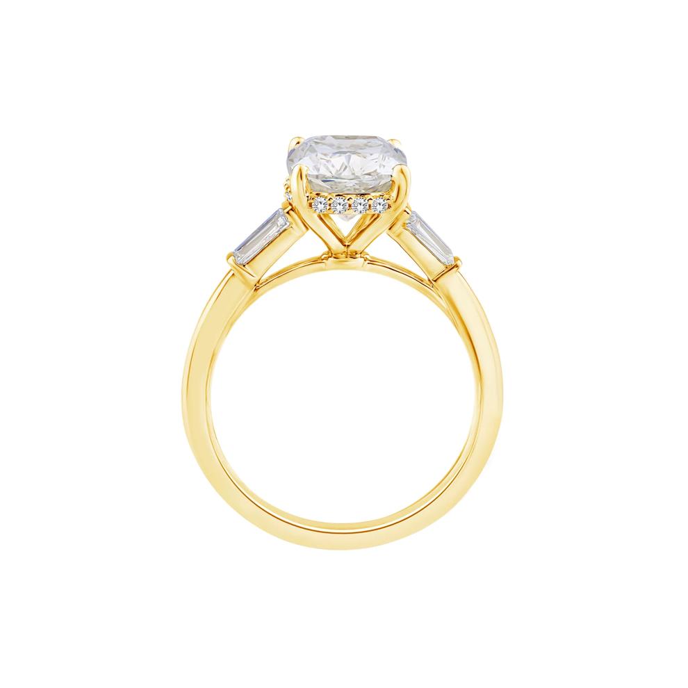 Lab Grown Cushion-Cut Diamond Engagement Ring in 14K Yellow Gold (3 3/8 ct. tw.) – Image 2 of 3