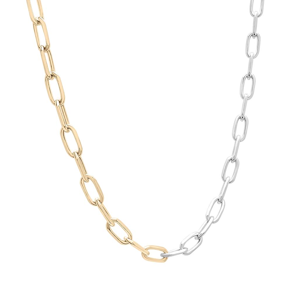 Two-Tone Paperclip Chain Necklace in Vermeil and Sterling Silver, 18" – Image 2 of 7