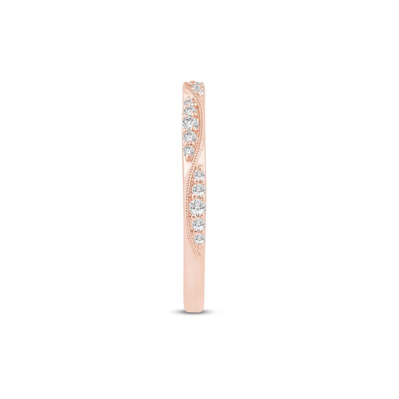 Lab Grown Diamond Milgrain Wave Stack Band 10K Rose Gold &#40;1/5 ct. tw.&#41; – Image 3 of 3