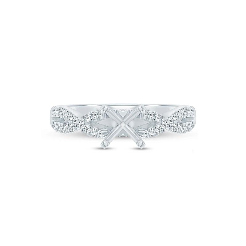 Lab Grown Diamond Twist Semi-Mount Ring in 14K White Gold &#40;1/4 ct. tw.&#41; – Image 2 of 6