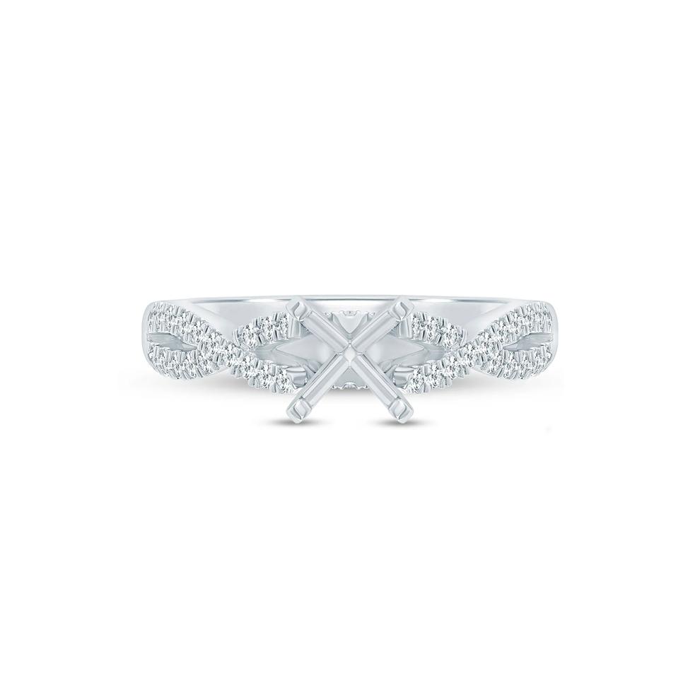 Lab Grown Diamond Twist Semi-Mount Ring in 14K White Gold (1/4 ct. tw.) – Image 2 of 6