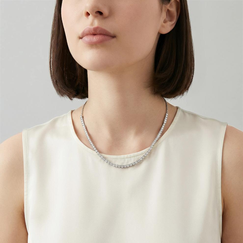 Lab Grown Diamond Necklace in 14K White Gold (5 1/2 ct. tw.) – Image 5 of 5