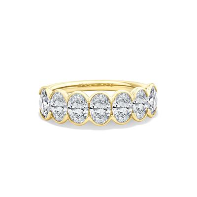 Lab Grown Diamond Oval Seven-Stone Half-Bezel Band in 14K Yellow Gold (2 ct. tw.)