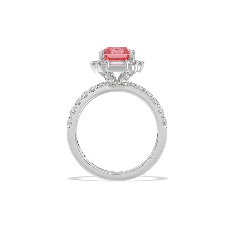 Pink Lab Grown Diamond Halo Engagement Ring in 14K White Gold (4 ct. tw.) – Image 2 of 4