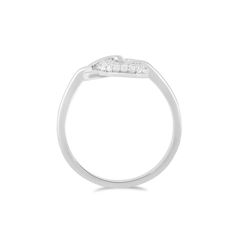 Diamond Oval Interlock Ring in Sterling Silver &#40;1/4 ct. tw.&#41; – Image 2 of 4