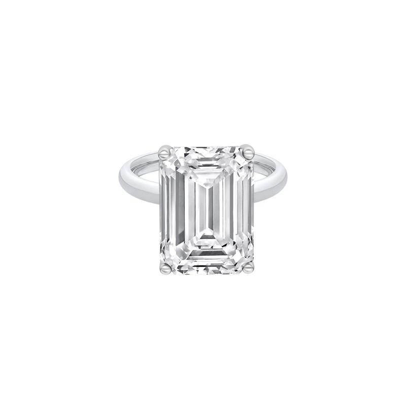 Lab Grown Diamond Emerald-Cut Solitaire Ring in Platinum (10 ct.) – Image 1 of 4