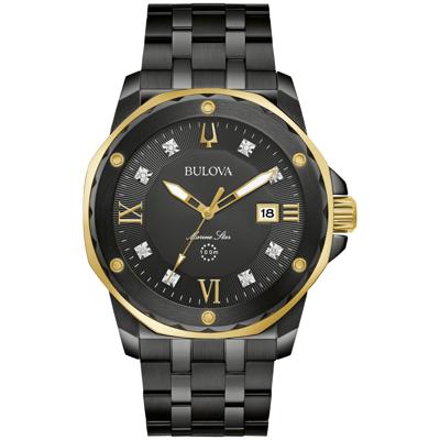 Gent's Marine Star Watch in Black-Tone Stainless Steel