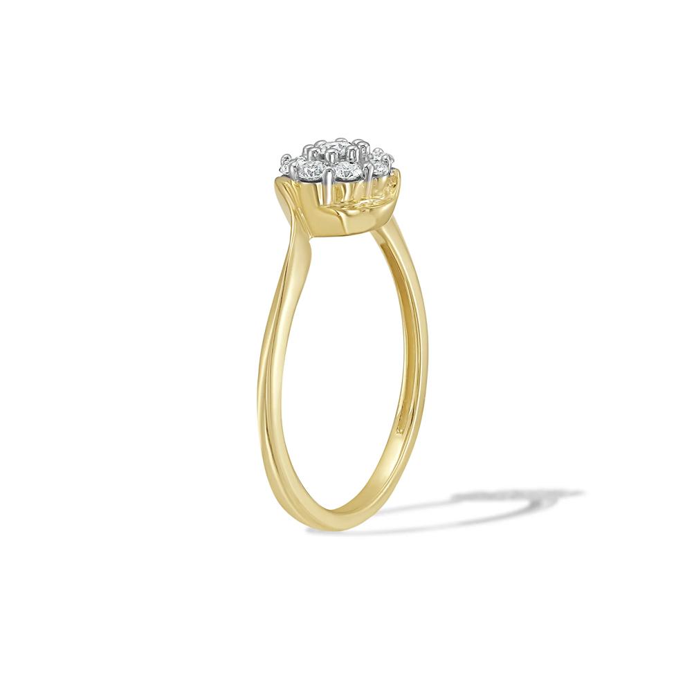 Diamond Round Composite Center Promise Ring in 10K Yellow Gold (1/4 ct. tw.) – Image 3 of 4