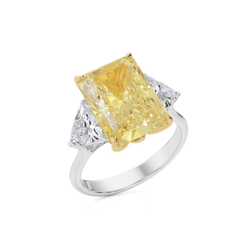Lab Grown Diamond Fancy Yellow and White Engagement Ring in 18K Yellow and White Gold (8 1/10 ct. tw.) – Image 5 of 5