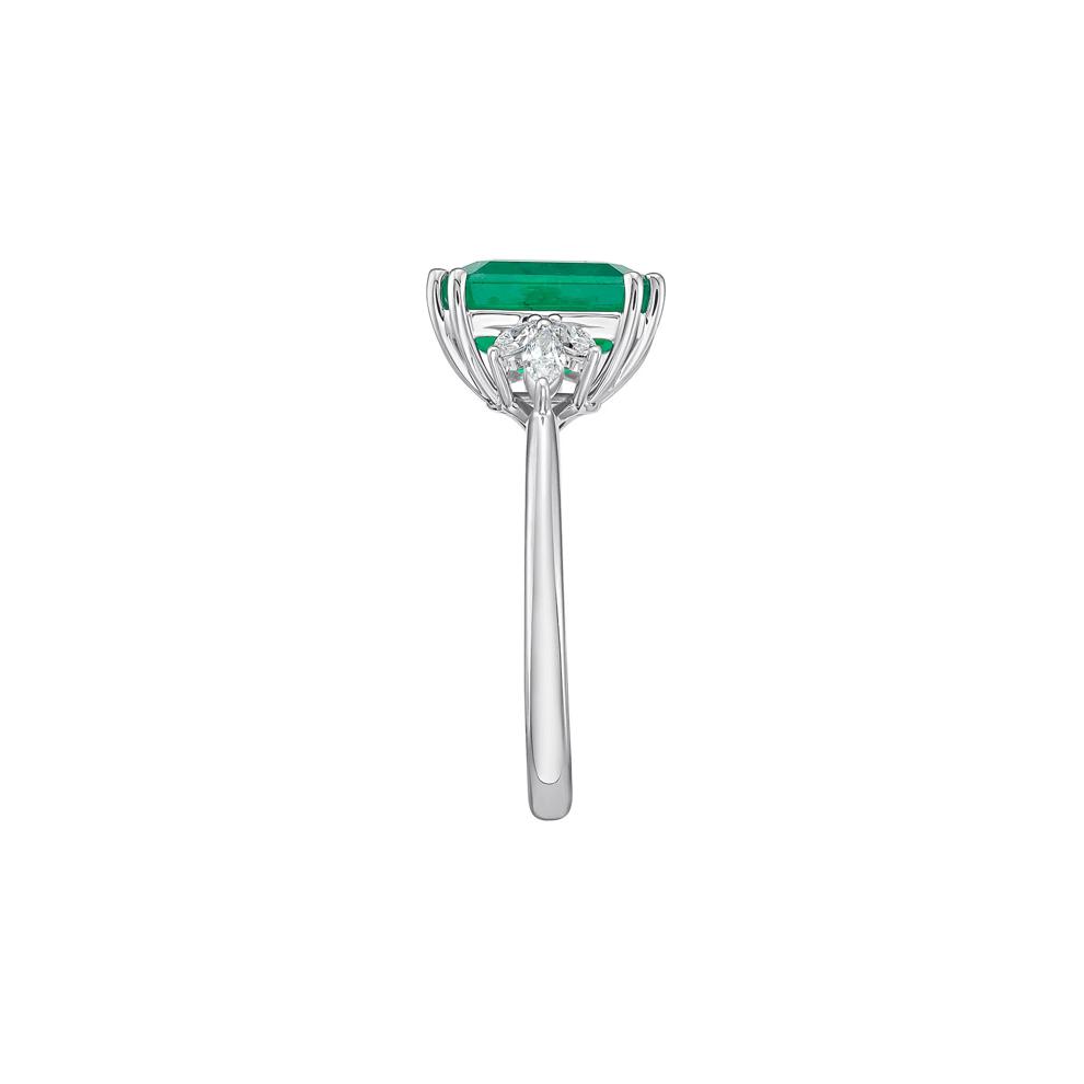 Emerald &amp; Diamond Ring in 14K White Gold (1/4 ct. tw.) – Image 3 of 3