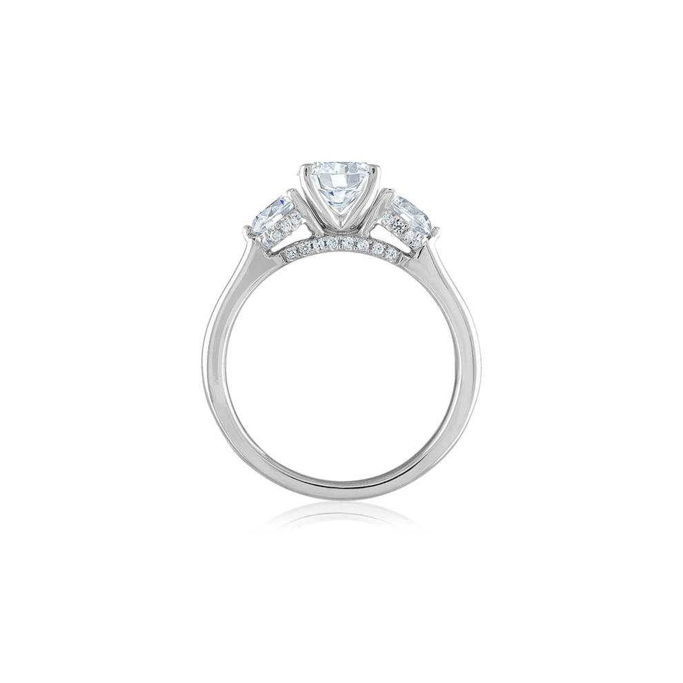 3/4 ct. tw. Lab Grown Diamond Semi-Mount Engagement Ring in 14K White Gold (Setting Only) – Image 2 of 6