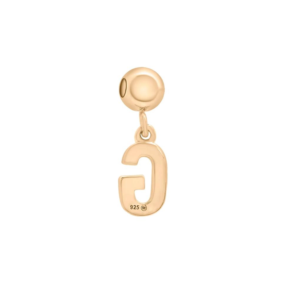 Diamond Accent G Initial Bead Charm in Vermeil – Image 3 of 3