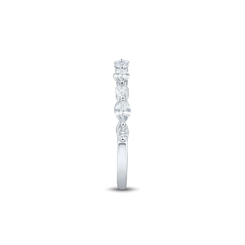 Lab Grown Marquise and Round Diamond Band in 10K White Gold &#40;1/2 ct. tw.&#41; – Image 3 of 3