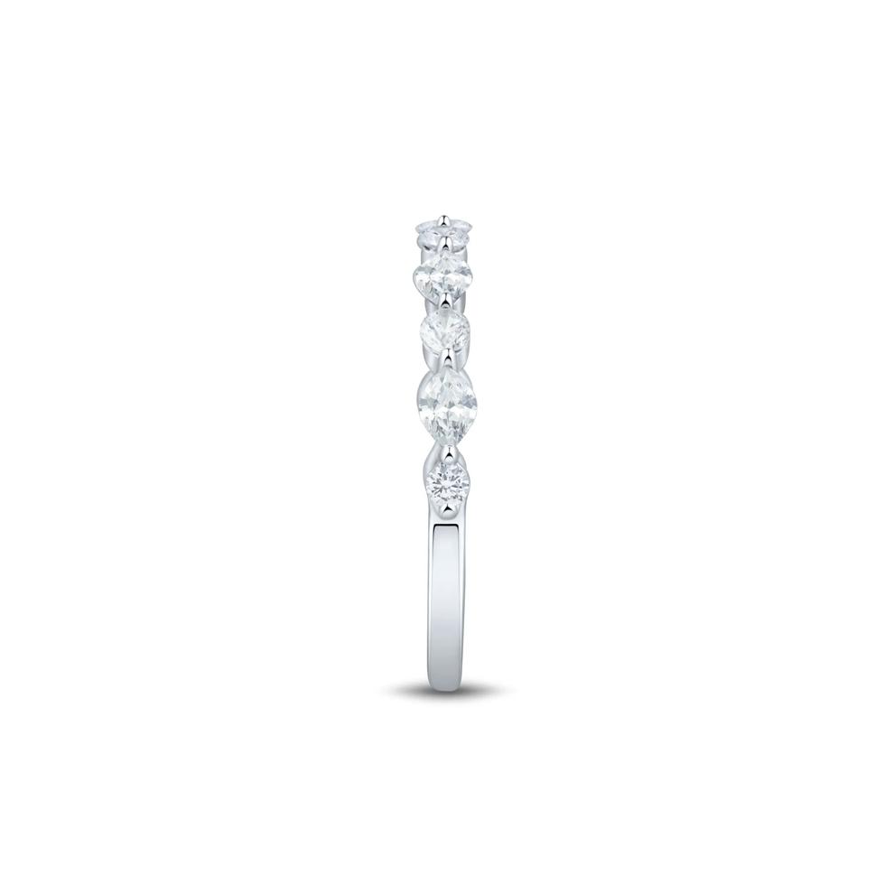 Lab Grown Marquise and Round Diamond Band in 10K White Gold (1/2 ct. tw.) – Image 3 of 3