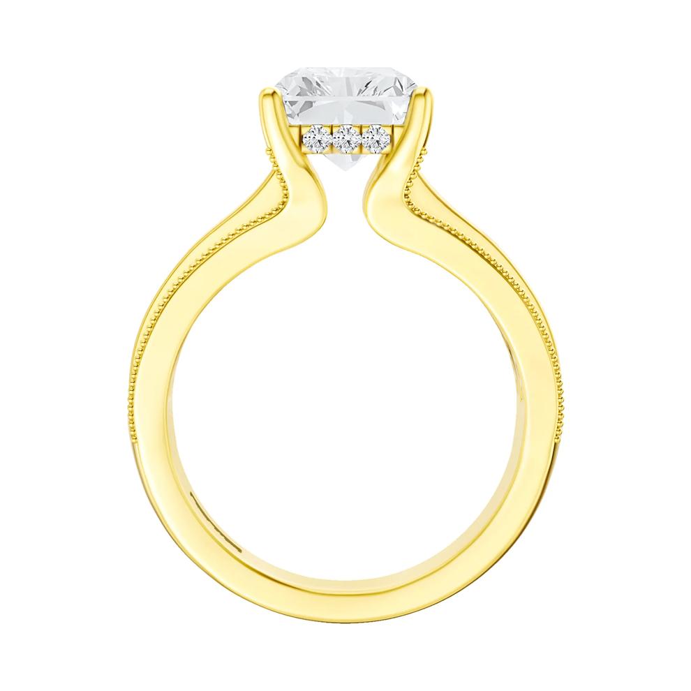 Lab Grown Diamond Radiant-Cut Center Engagement Ring in 14K Yellow Gold (3 3/4 ct. tw.) – Image 2 of 5