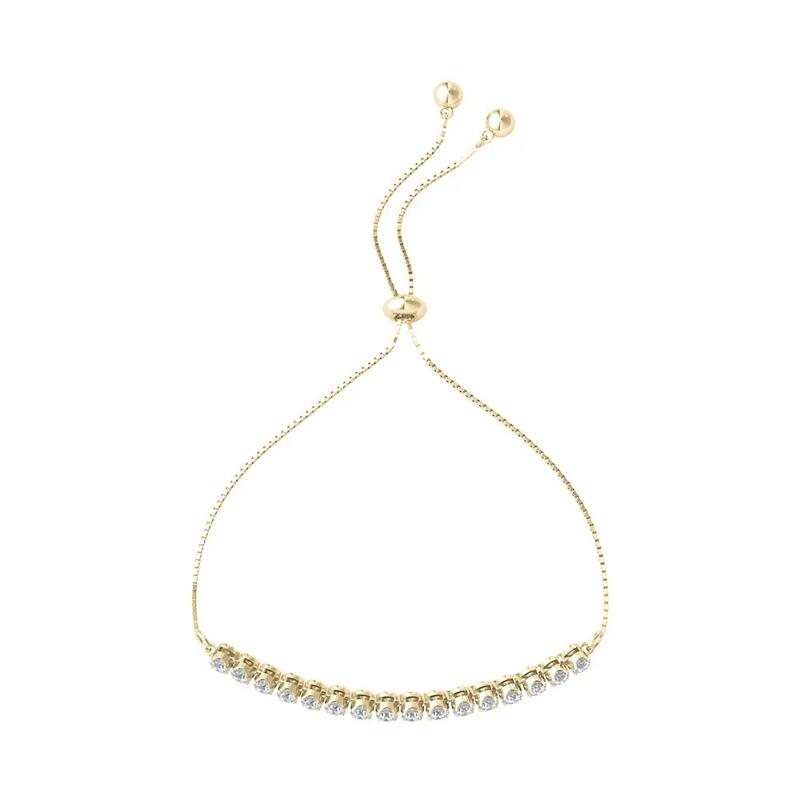 1/4 ct. tw. Diamond Bolo Bracelet in 10K Yellow Gold – Image 2 of 2