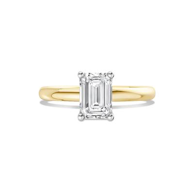 Diamond Emerald-Cut Solitaire Engagement Ring in 14K Gold