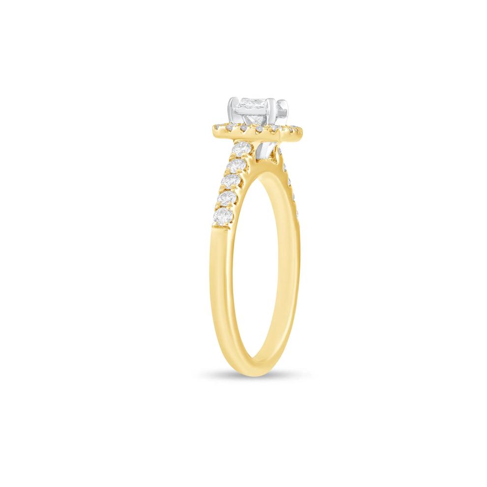 Diamond Princess-Cut Center Engagement Ring in 14K Yellow Gold (5/8 ct. tw.) – Image 3 of 4