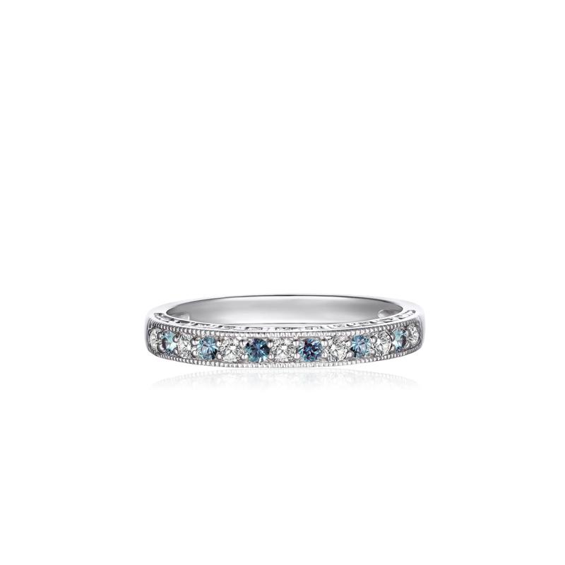 Lab-Created Alexandrite and White Sapphire Stacking Ring in Sterling Silver – Image 1 of 3