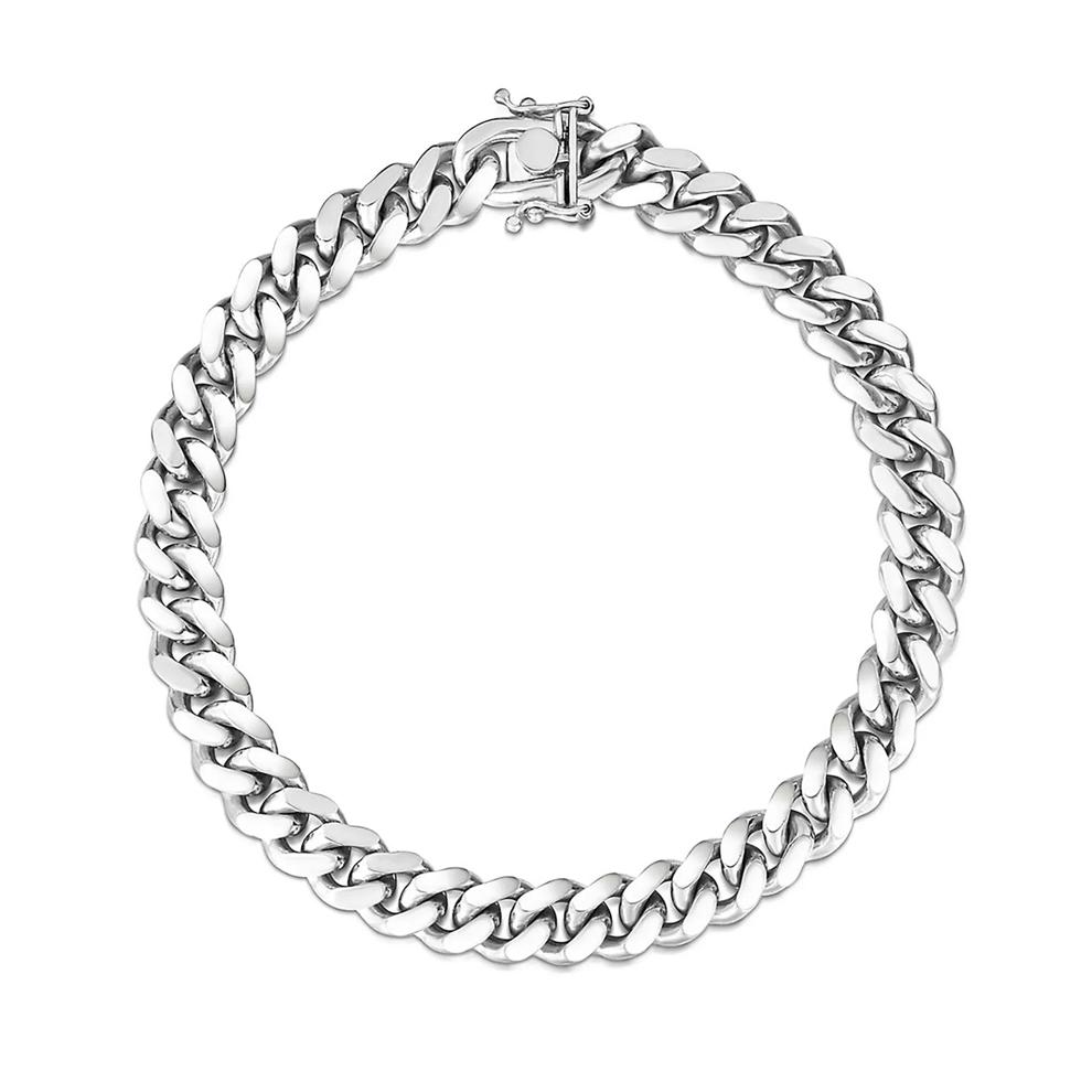 Men's Miami Cuban Bracelet in Sterling Silver – Image 1 of 2