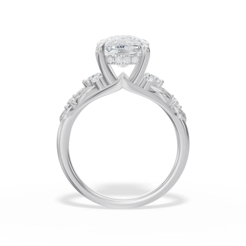 Lab Grown Diamond Elongated Cushion Center Engagement Ring in 14K White Gold (4 1/3 ct. tw.) – Image 2 of 4