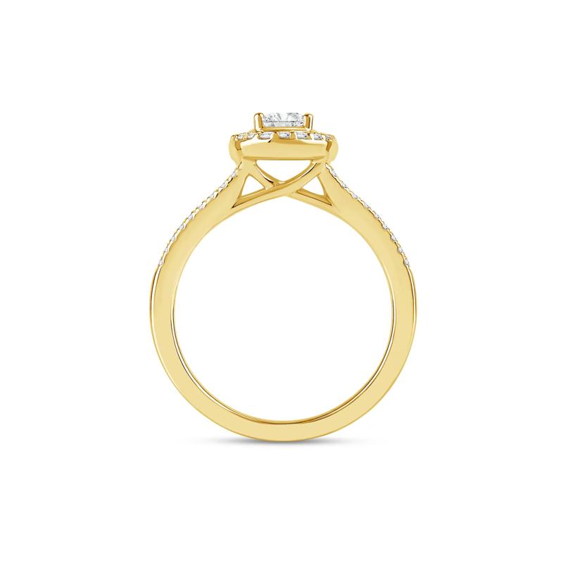 Oval Center Diamond Halo Engagement Ring in 18K Yellow Gold (3/4 ct. tw.) – Image 2 of 3