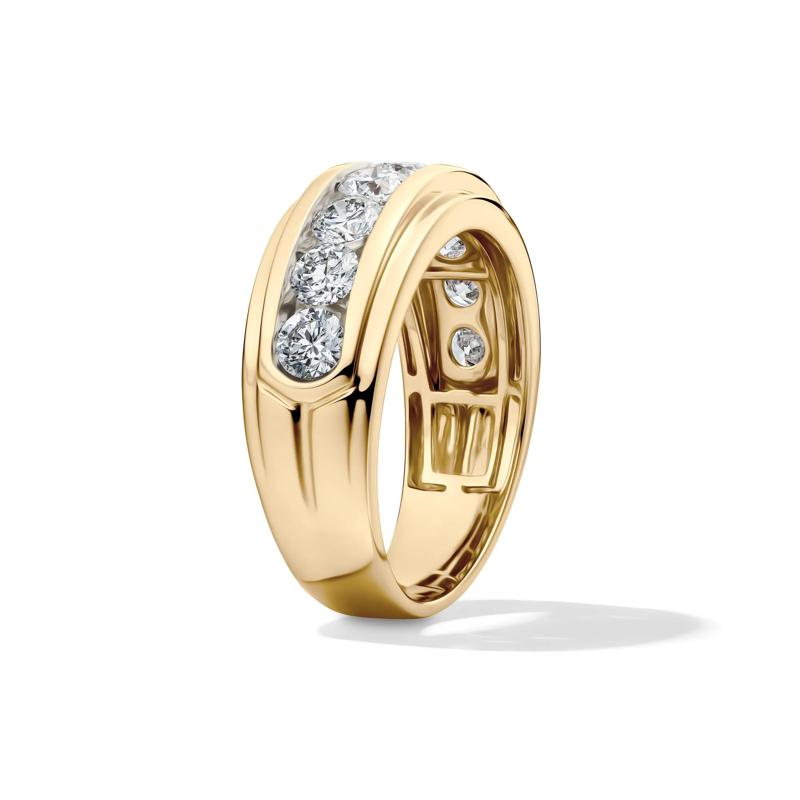 Men&#39;s Lab Grown Diamond Wedding Band in 10K Yellow Gold &#40;2 ct. tw.&#41; – Image 3 of 4