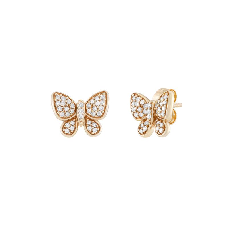 Diamond Butterfly Stud Earrings in 10K Rose Gold &#40;1/5 ct. tw.&#41; – Image 1 of 1