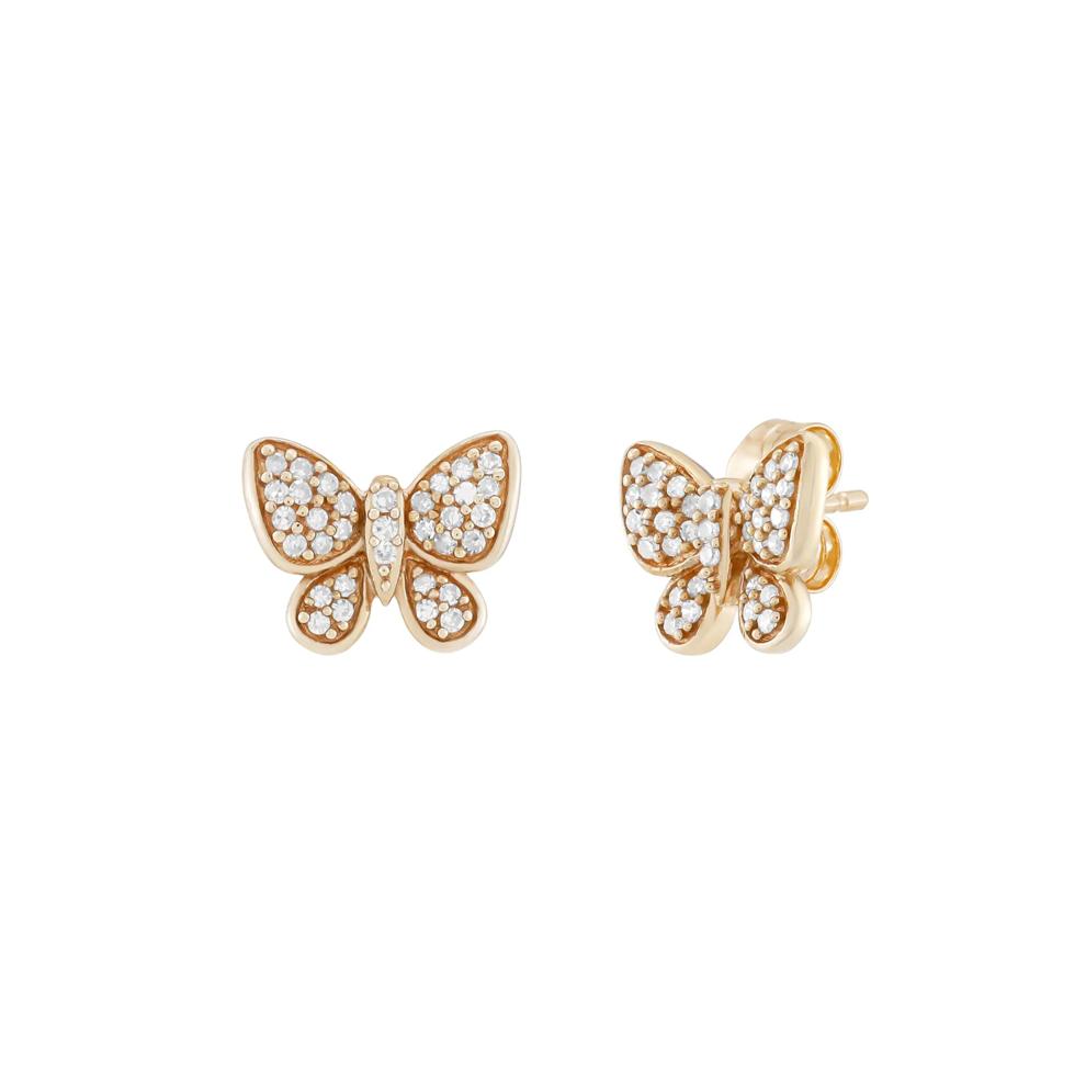 Diamond Butterfly Stud Earrings in 10K Rose Gold (1/5 ct. tw.) – Image 1 of 1
