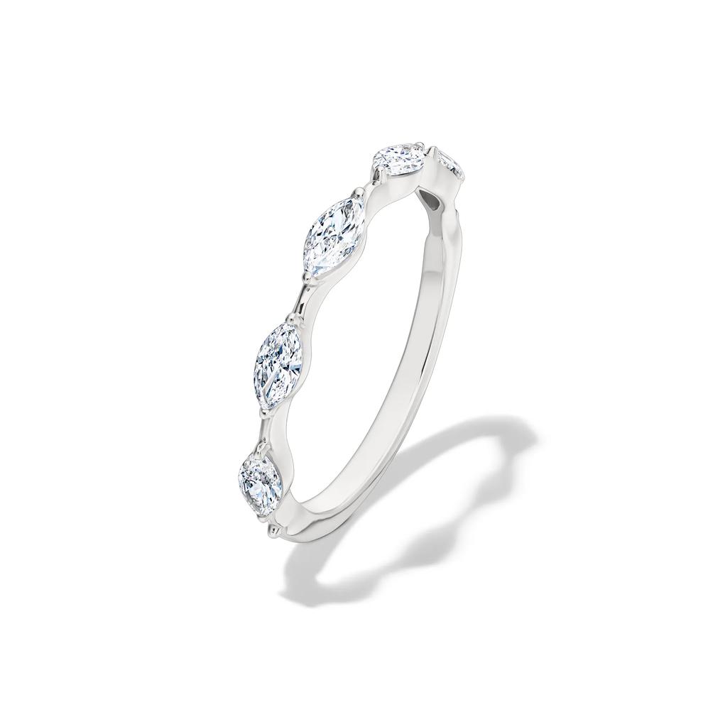 Lab Grown Diamond Marquise Stack Ring in 10K White Gold (1/2 ct. tw.) – Image 4 of 4
