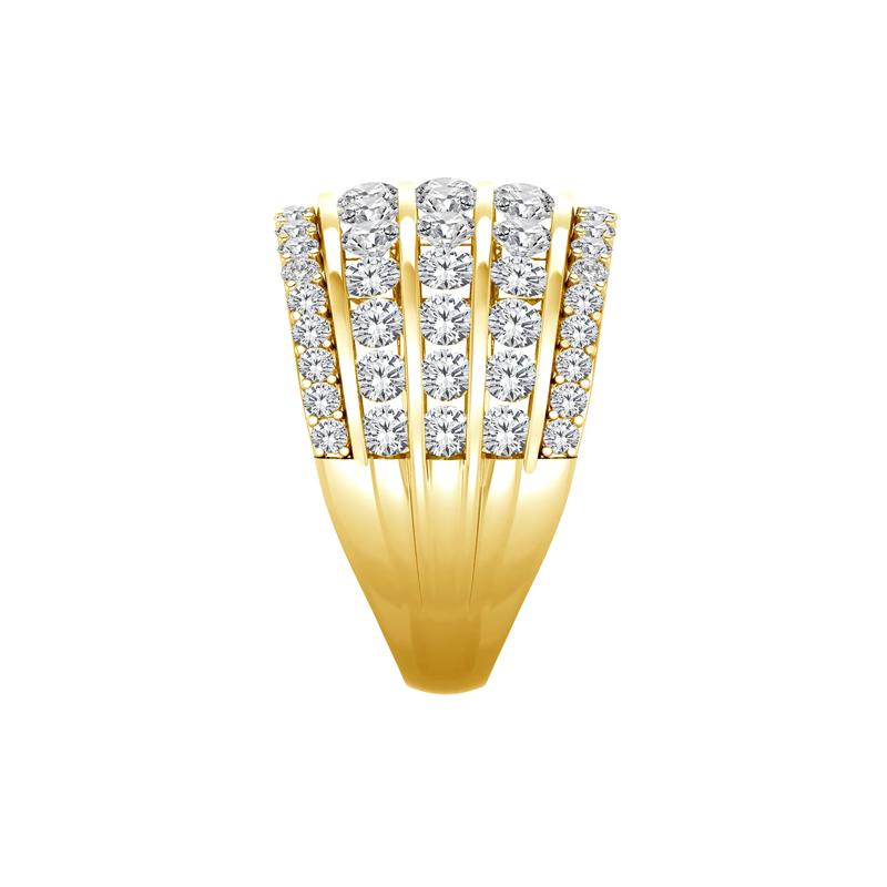 Lab Grown Diamond Five-Row Anniversary Band in 10K Yellow Gold &#40;3 ct. tw.&#41; – Image 3 of 3