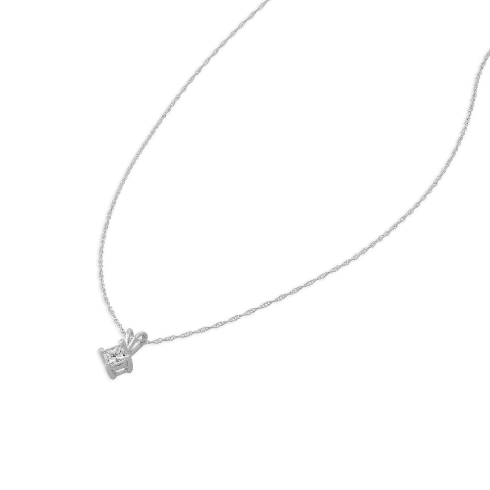 1/3 ct. tw. Diamond Solitaire Pendant in 14K White Gold – Image 3 of 5