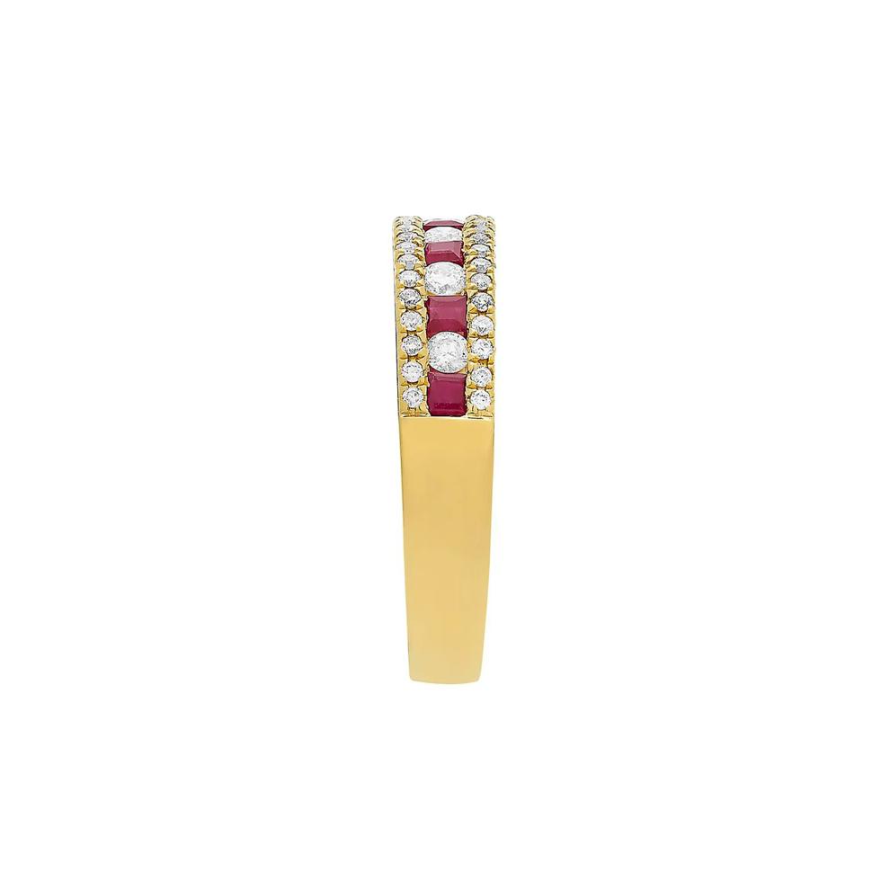 Ruby &amp; 1/3 ct. tw. Diamond Band in 10K Yellow Gold – Image 3 of 3