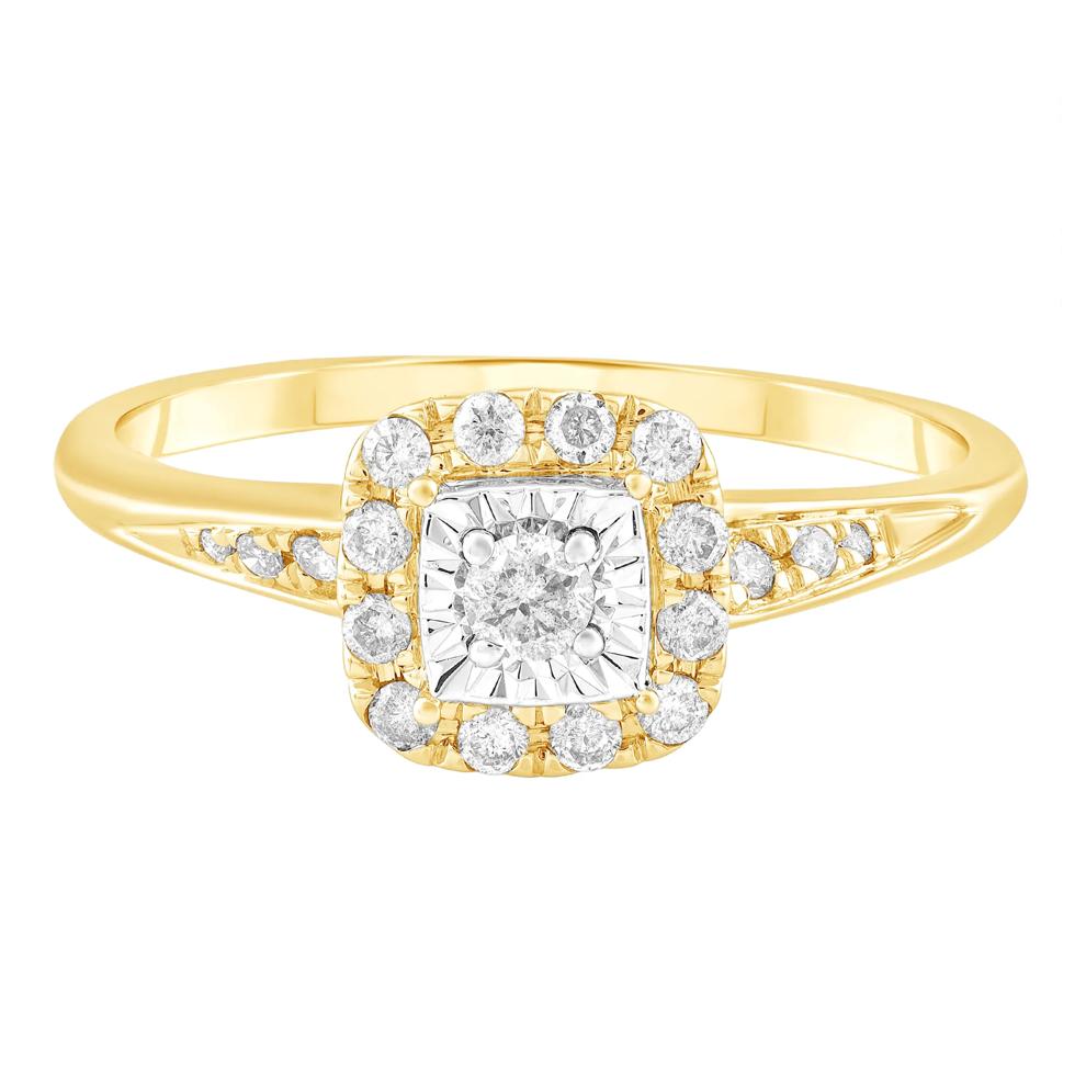 Diamond Illusion Promise Ring in 10K Yellow &amp; White Gold (1/4 ct. tw.) – Image 1 of 3