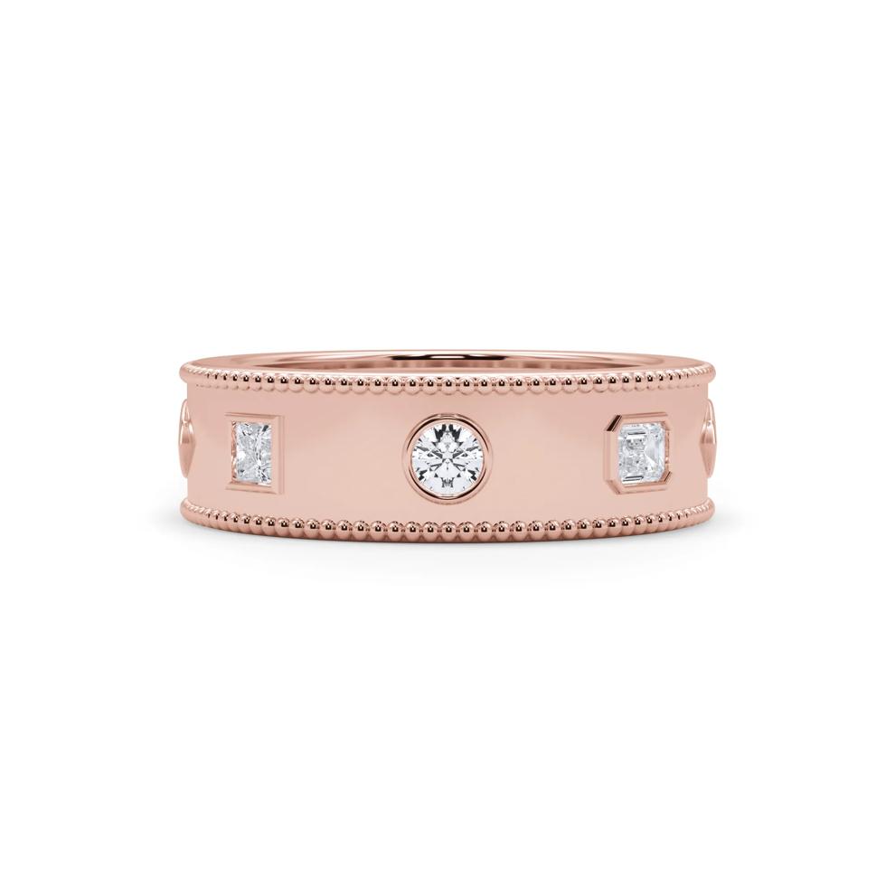Diamond Mixed Shape Eternity Band in 14K Rose Gold (5/8 ct. tw.) – Image 1 of 5
