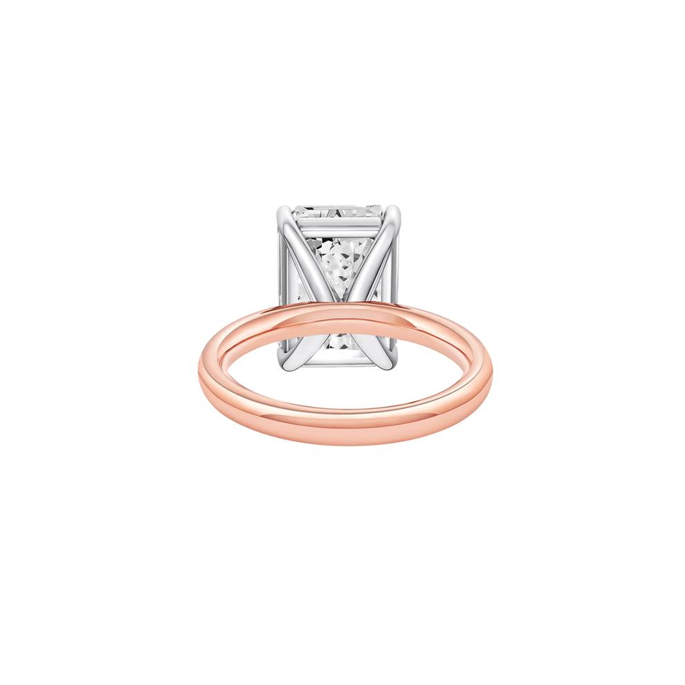 Lab Grown Diamond Emerald-Cut Solitaire Ring in 14K Rose &amp; White Gold (7 ct.) – Image 4 of 4