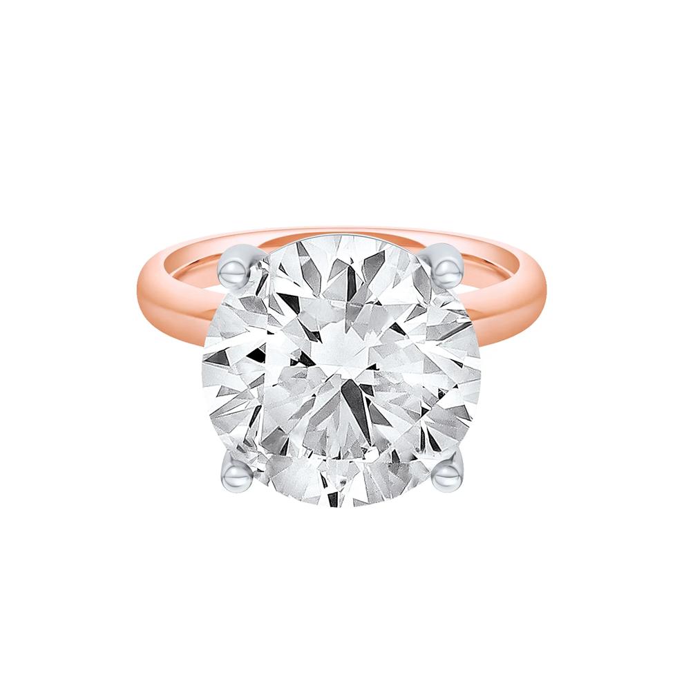 Lab Grown Diamond Round Solitaire Ring in 14K Rose &amp; White Gold (9 ct.) – Image 1 of 4