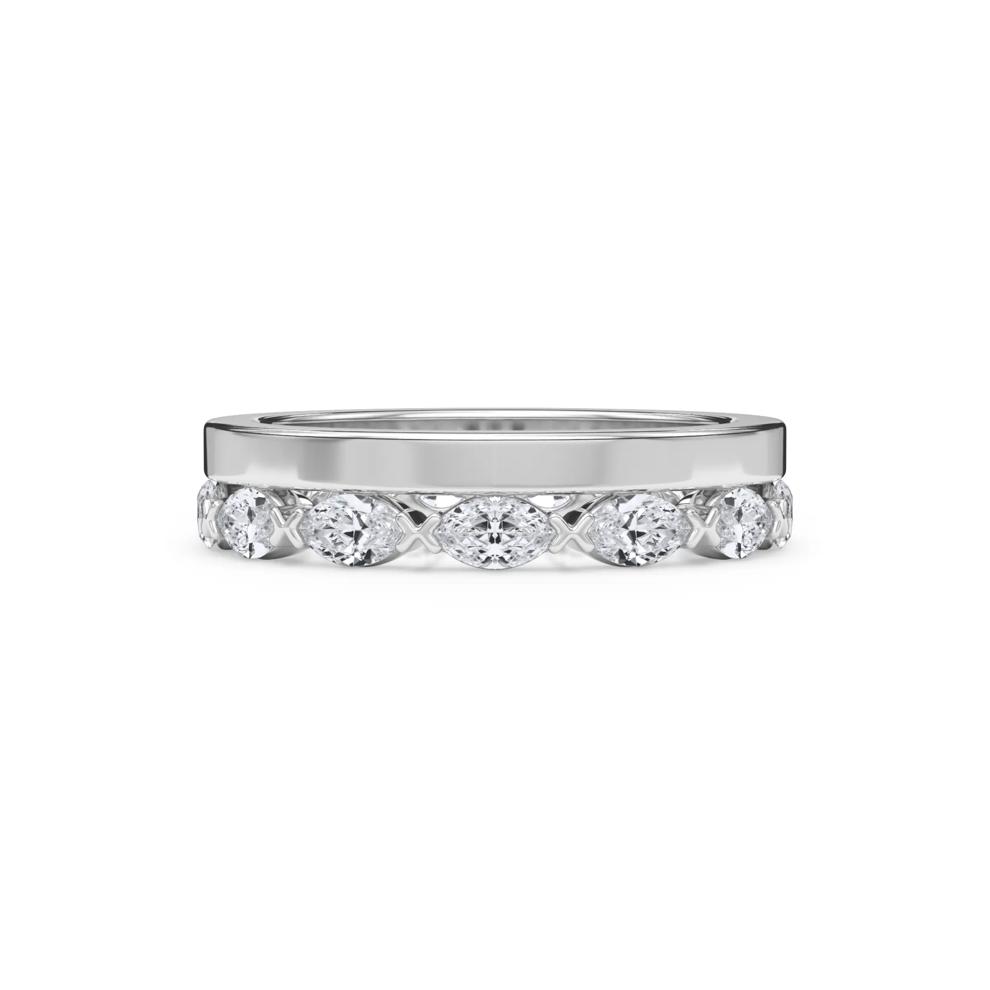 Diamond Marquise High Polished Stack Eternity Band in 14K White Gold (1 ct. tw.) – Image 1 of 4