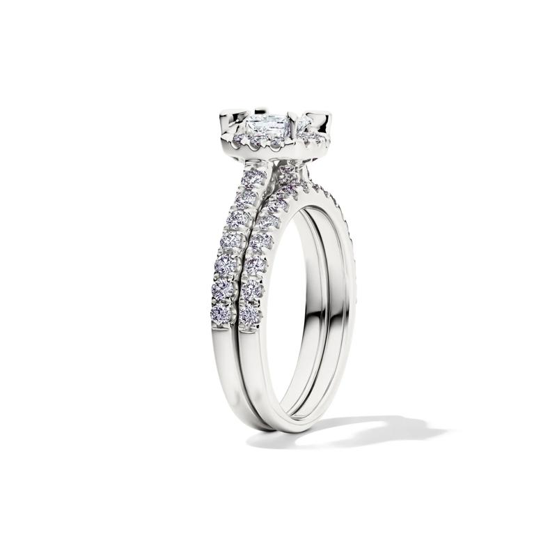 Princess-Cut Diamond Halo Bridal Set in 14K White Gold &#40;1 1/2 ct. tw.&#41; – Image 3 of 7