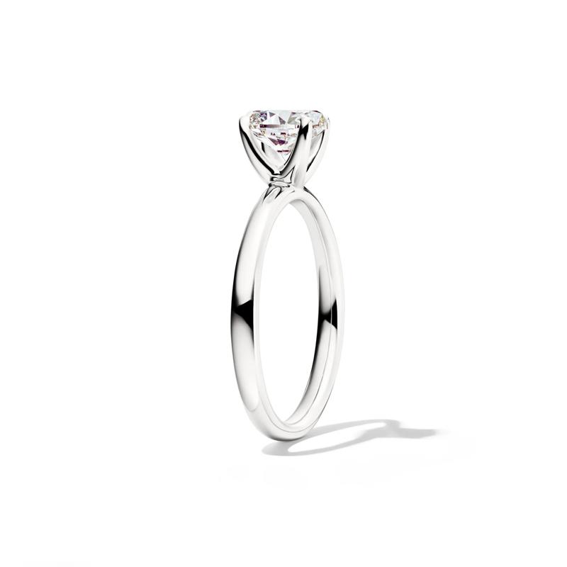 Diamond Oval Solitaire Engagement Ring in 14K White Gold &#40;1 ct.&#41; – Image 3 of 5
