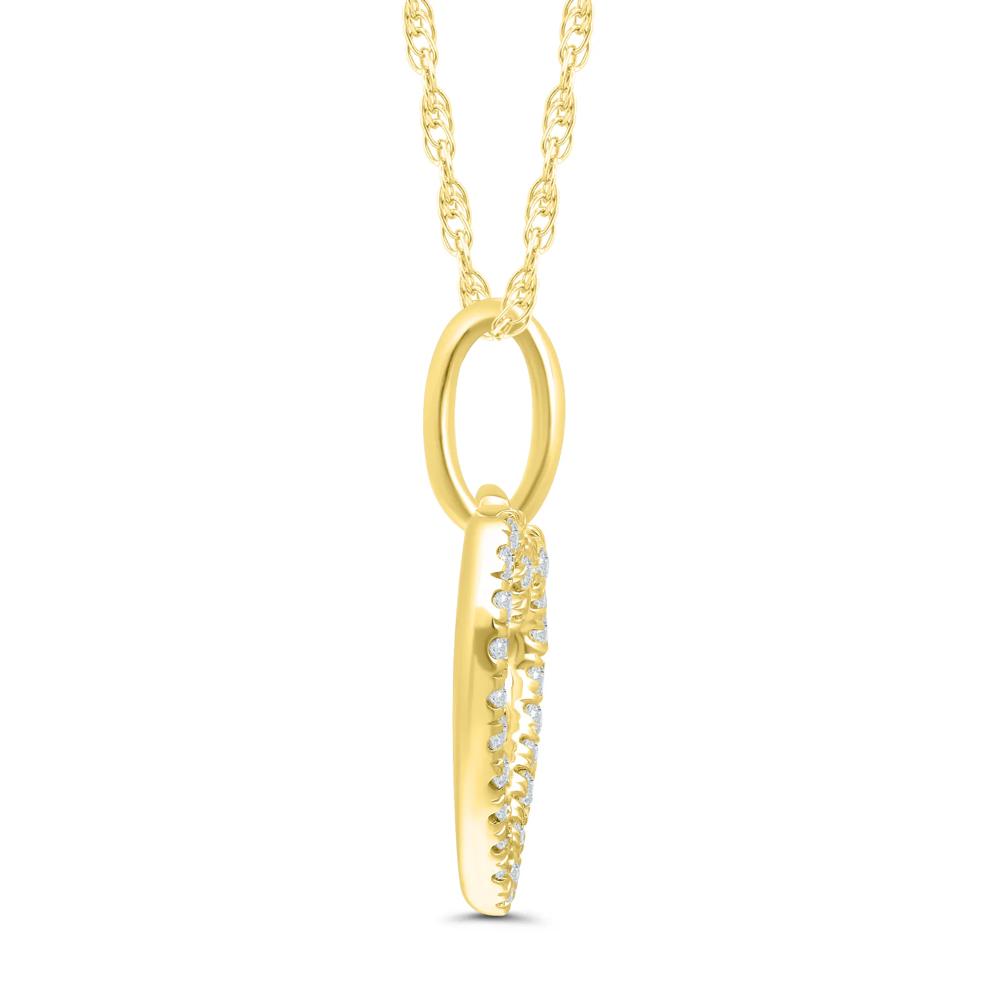 Round Diamond Heart Pendant Necklace in 10K Yellow Gold (1/10 ct. tw.) – Image 2 of 3